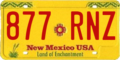 NM license plate 877RNZ