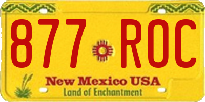 NM license plate 877ROC
