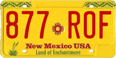 NM license plate 877ROF