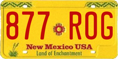 NM license plate 877ROG