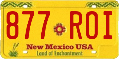 NM license plate 877ROI