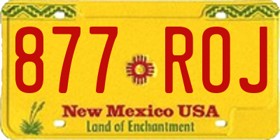 NM license plate 877ROJ