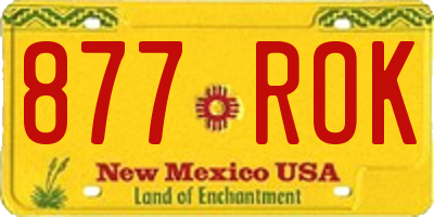 NM license plate 877ROK