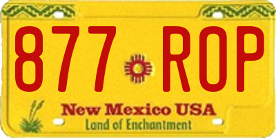 NM license plate 877ROP