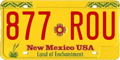 NM license plate 877ROU
