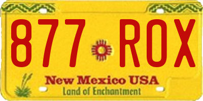 NM license plate 877ROX