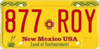 NM license plate 877ROY