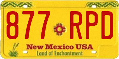NM license plate 877RPD