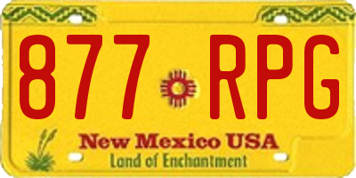 NM license plate 877RPG