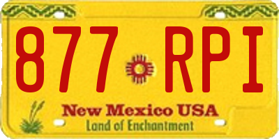 NM license plate 877RPI