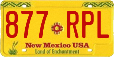NM license plate 877RPL