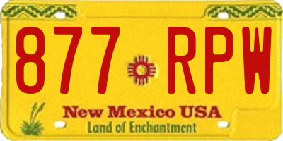 NM license plate 877RPW