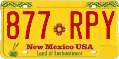 NM license plate 877RPY