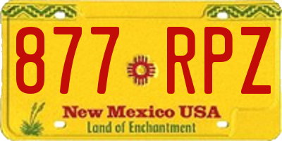NM license plate 877RPZ