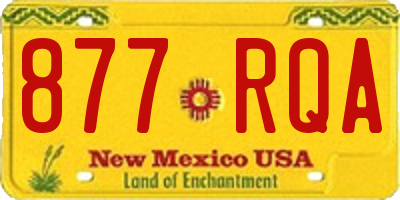 NM license plate 877RQA