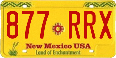NM license plate 877RRX