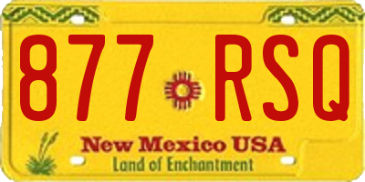 NM license plate 877RSQ