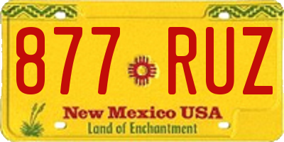 NM license plate 877RUZ