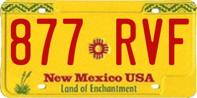 NM license plate 877RVF
