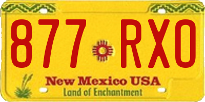 NM license plate 877RXO