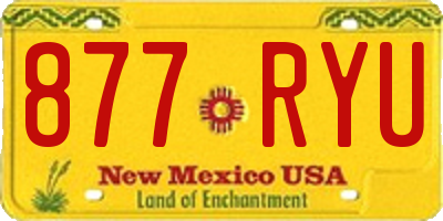 NM license plate 877RYU
