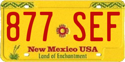 NM license plate 877SEF
