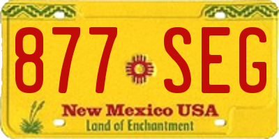 NM license plate 877SEG