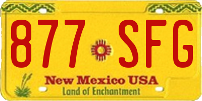 NM license plate 877SFG