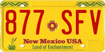 NM license plate 877SFV