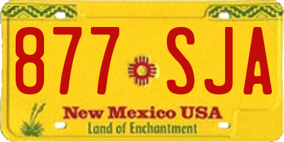 NM license plate 877SJA