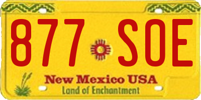 NM license plate 877SOE