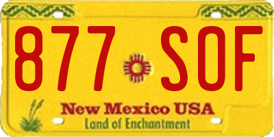 NM license plate 877SOF