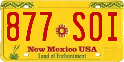 NM license plate 877SOI