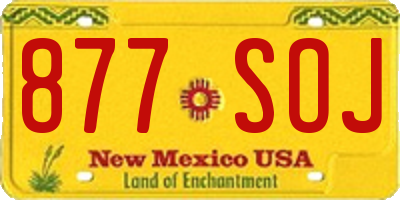 NM license plate 877SOJ