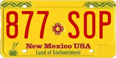 NM license plate 877SOP