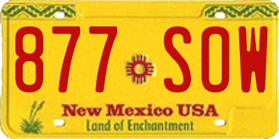 NM license plate 877SOW