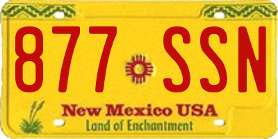 NM license plate 877SSN