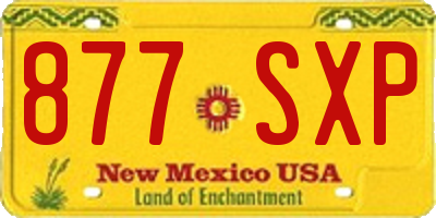 NM license plate 877SXP