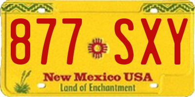 NM license plate 877SXY