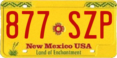 NM license plate 877SZP