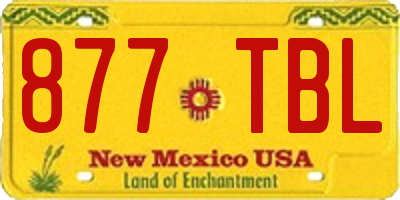 NM license plate 877TBL