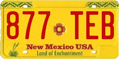 NM license plate 877TEB
