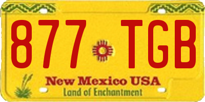 NM license plate 877TGB