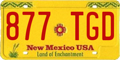NM license plate 877TGD