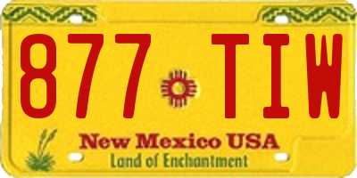 NM license plate 877TIW