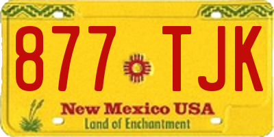 NM license plate 877TJK