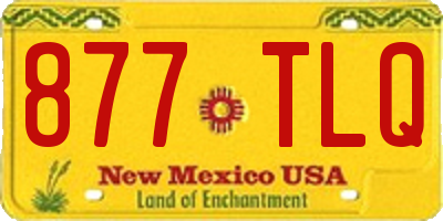 NM license plate 877TLQ