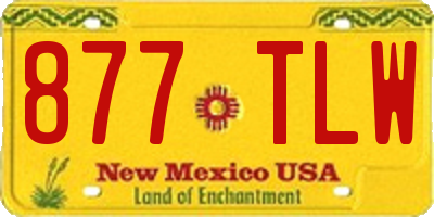 NM license plate 877TLW