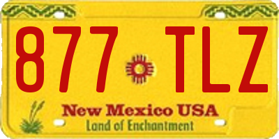 NM license plate 877TLZ