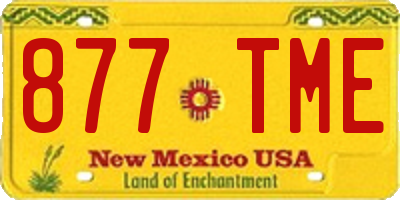 NM license plate 877TME